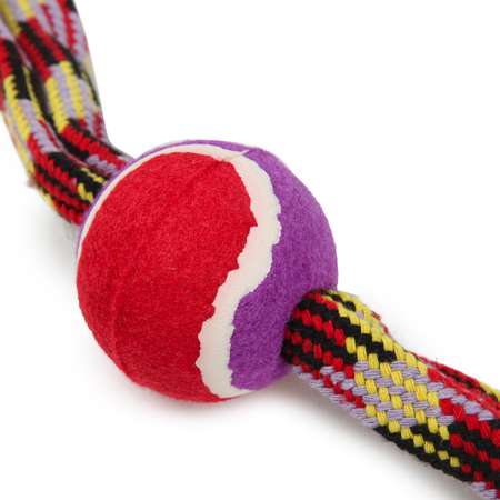 Игрушка для собак Barbaks Канат-мячик теннисный большой 36*7.5*7.5см Разноцветный
