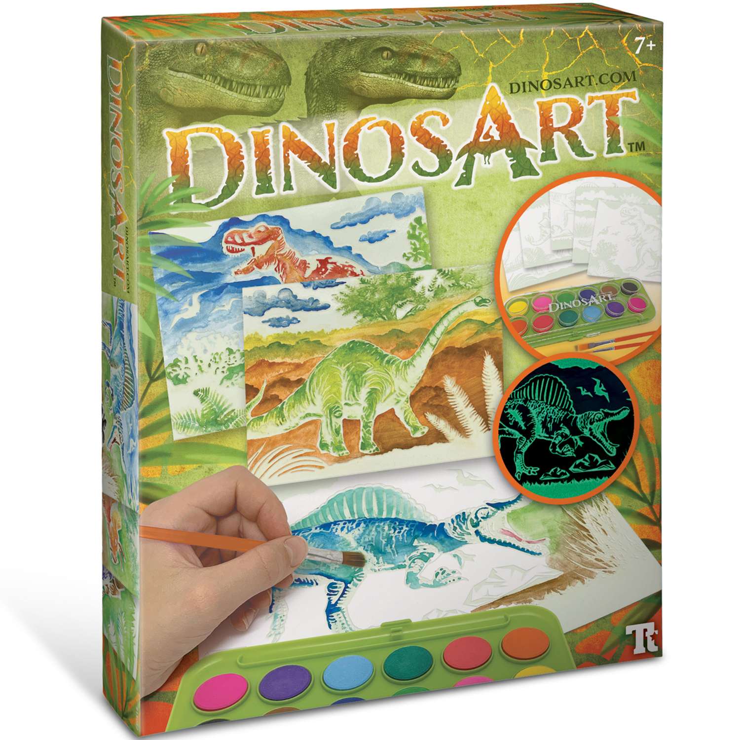 Набор для рисования DinosArt с палитрой и готовыми эскизами - фото 1