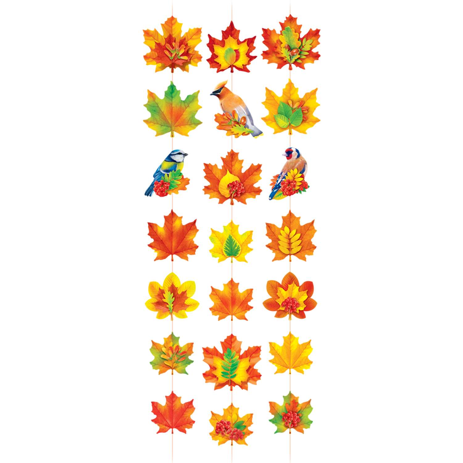 Гирлянда на нити Открытая планета Осенние кленовые листья для украшения класса - фото 1