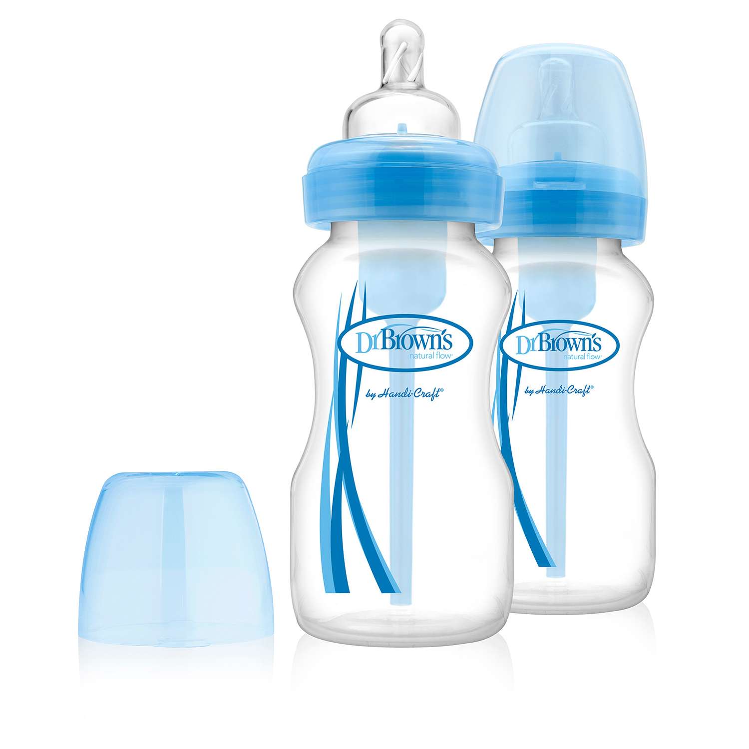 Набор бутылочек Dr Brown's антиколиковых с широким горлышком 270мл 2шт Синий WB92405 - фото 1