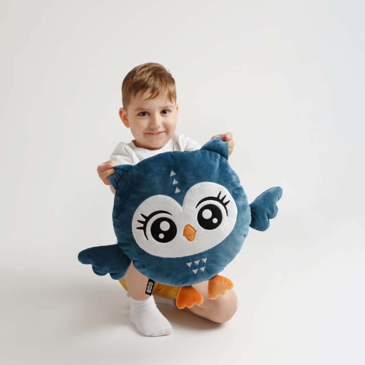 Игрушка-подушка мягкая Мякиши большая Сова Акула подарок детям для сна - фото 2