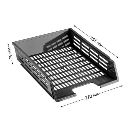 Лоток для бумаг горизонтальный СТАММ XXL черный
