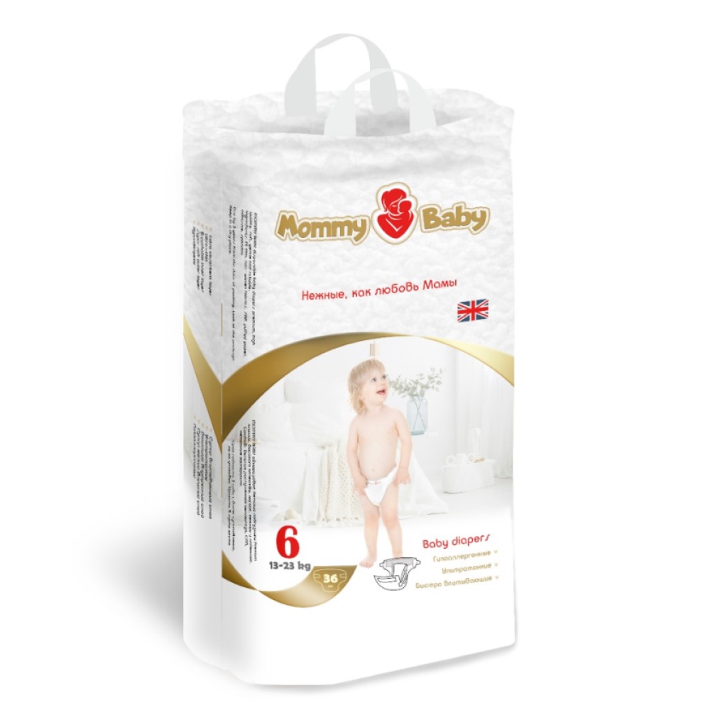 Подгузники Mommy Baby Размер 6 13-23кг 36 штук в упаковке - фото 1