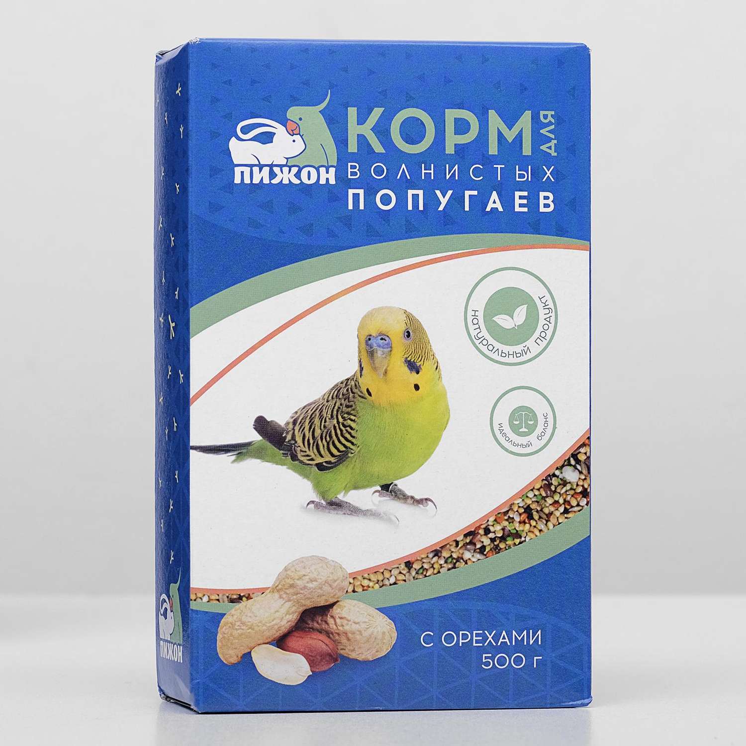 Корм для волнистых попугаев Пижон с орехами 500 г - фото 1