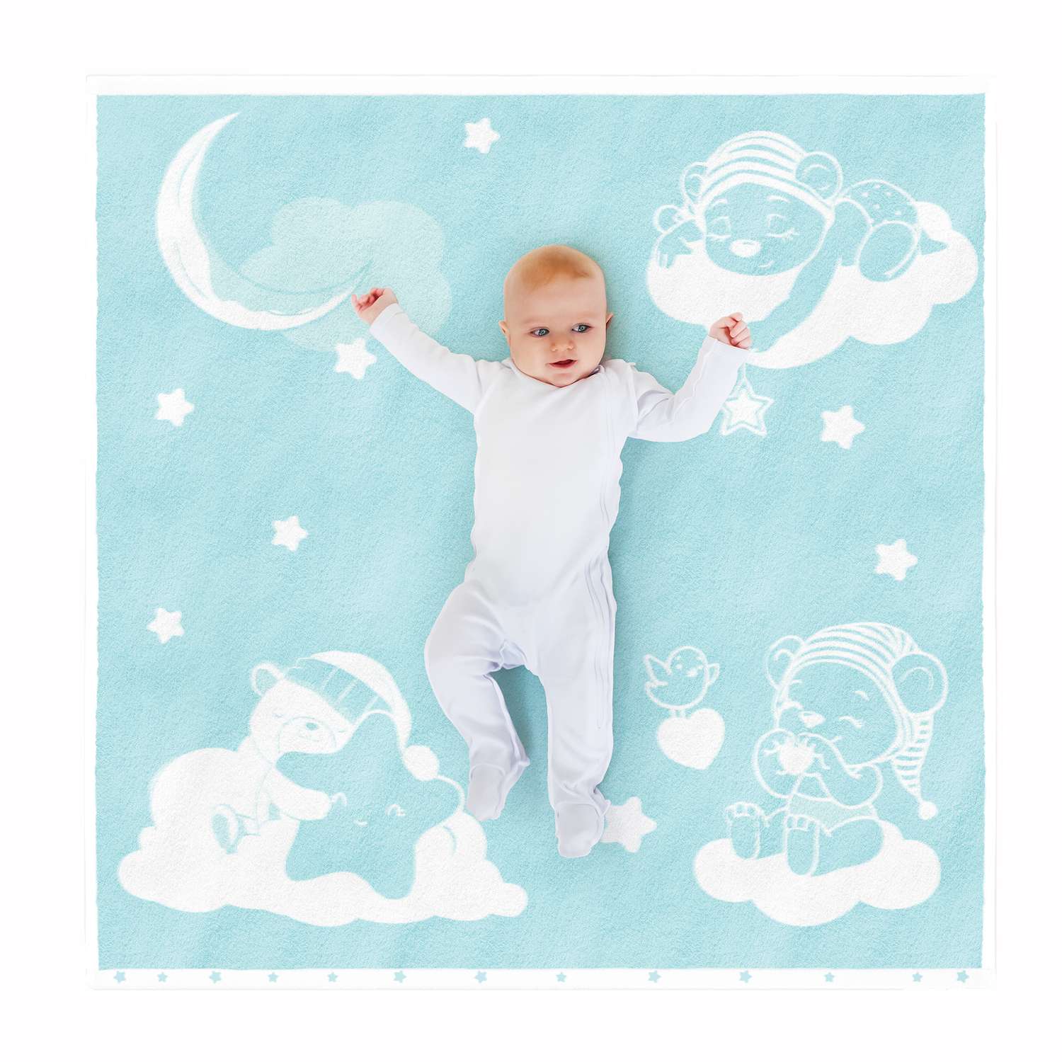 Полотенце детское Облачко махровое с рисунками 100х100см - фото 2