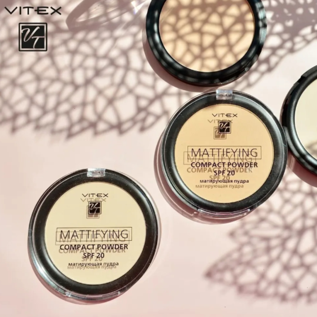 Пудра для лица ВИТЭКС матирующая компактная Mattifying compact powder SPF 20 тон 04 - фото 3