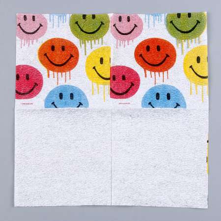Салфетки Страна карнавалия бумажные однослойные «Смайлы» 24 × 24 см в наборе 20 шт.
