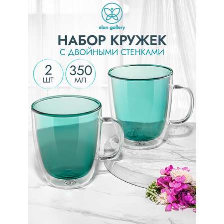 Набор кружек Elan Gallery Crystal glass 2 шт 350 мл зеленый