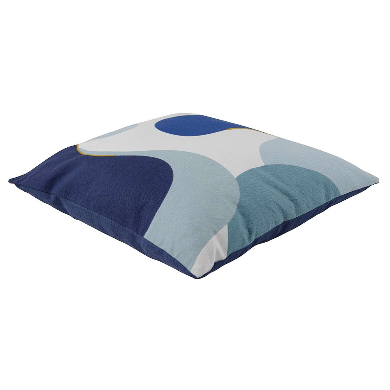 Подушка Tkano декоративная из хлопка синего цвета с авторским принтом 45х45 см - фото 2