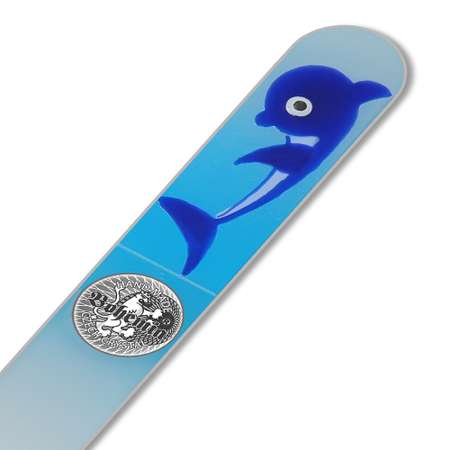 Пилка для ногтей BOHEMIA Czech Glass Nail Files 90 мм ручная роспись дельфин