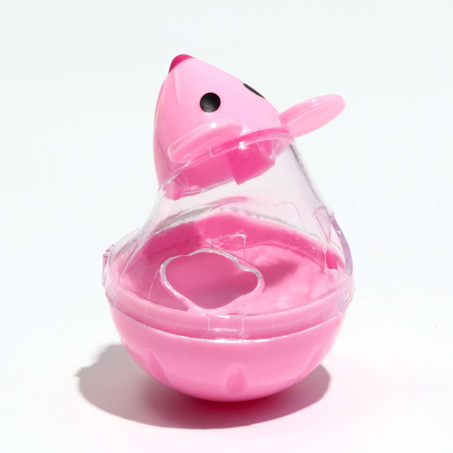 Игрушка-неваляшка Пижон Мышка с отсеком лакомства до 1 см 4.7х6.5 см розовая - фото 4
