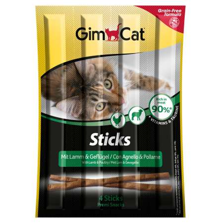 Лакомство для кошек Gimcat Палочки беззерновые ягненок-домашняя птица 5г*4шт