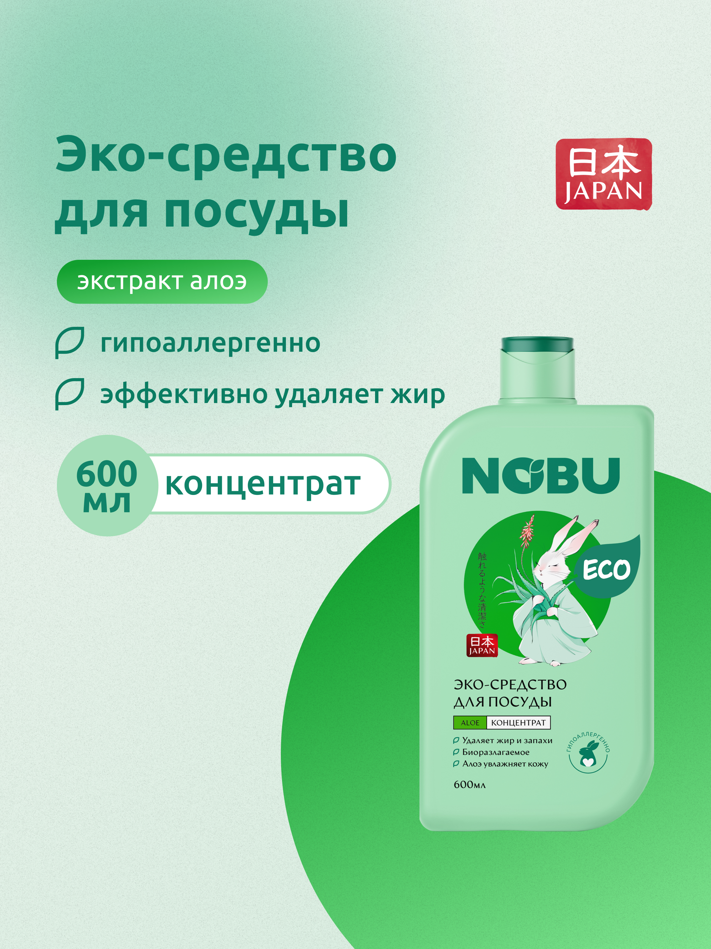 Средство для мытья посуды Nobu Экологичное - фото 1