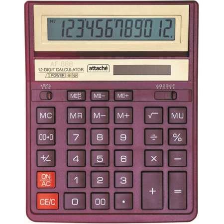Калькулятор Attache настольный 12ти разрядный 204x158мм темно-красный 1 шт
