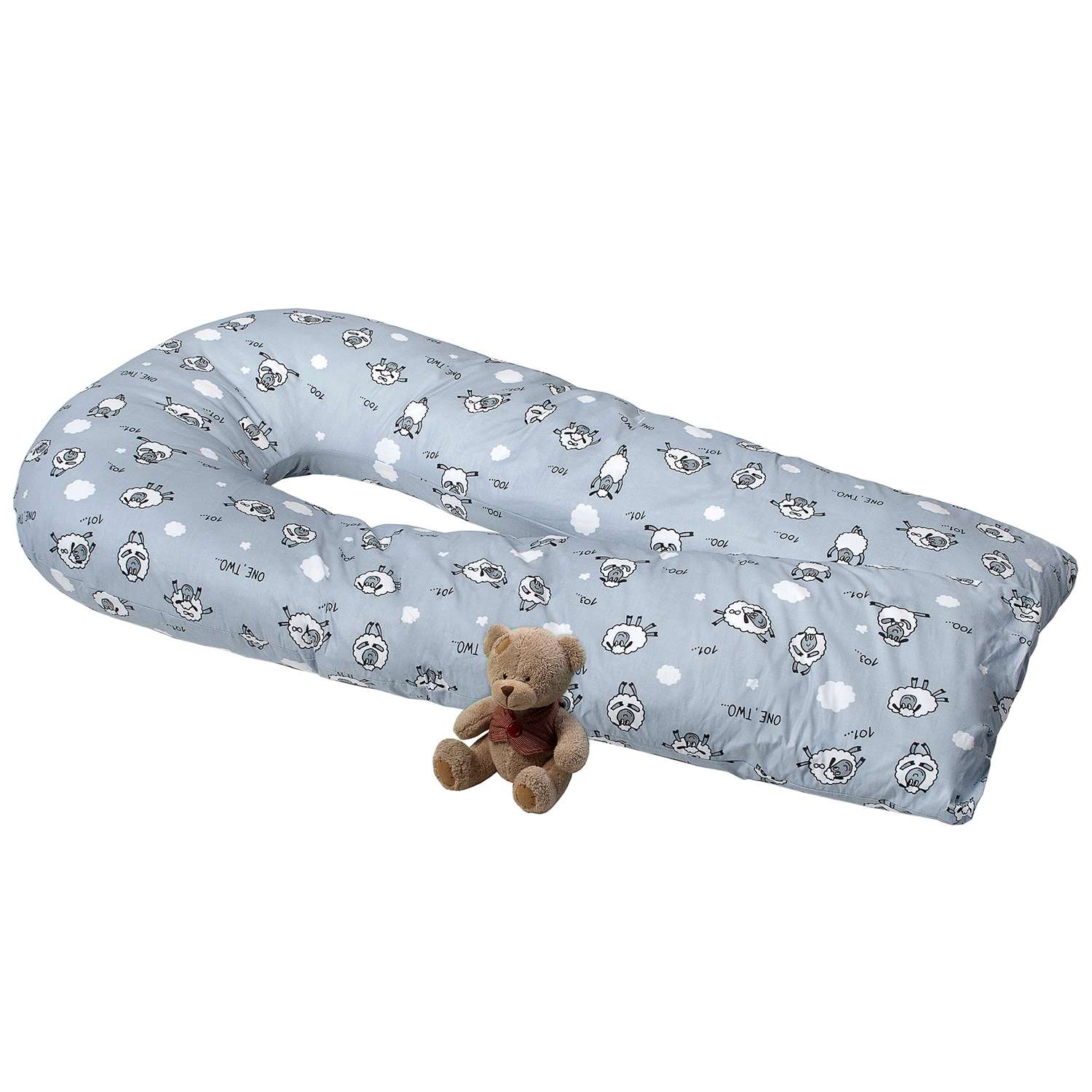Наволочка к подушке для беременных Amarobaby Exclusive Soft Collection 101 Барашек U-образная Серый - фото 3