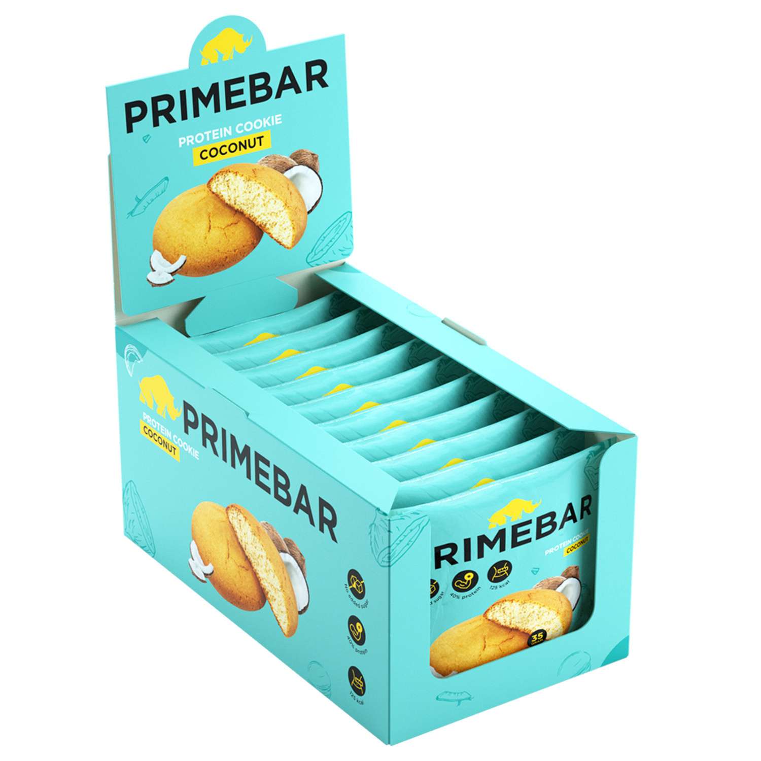 Печенье протеиновое Primebar кокос 35г*10шт - фото 2