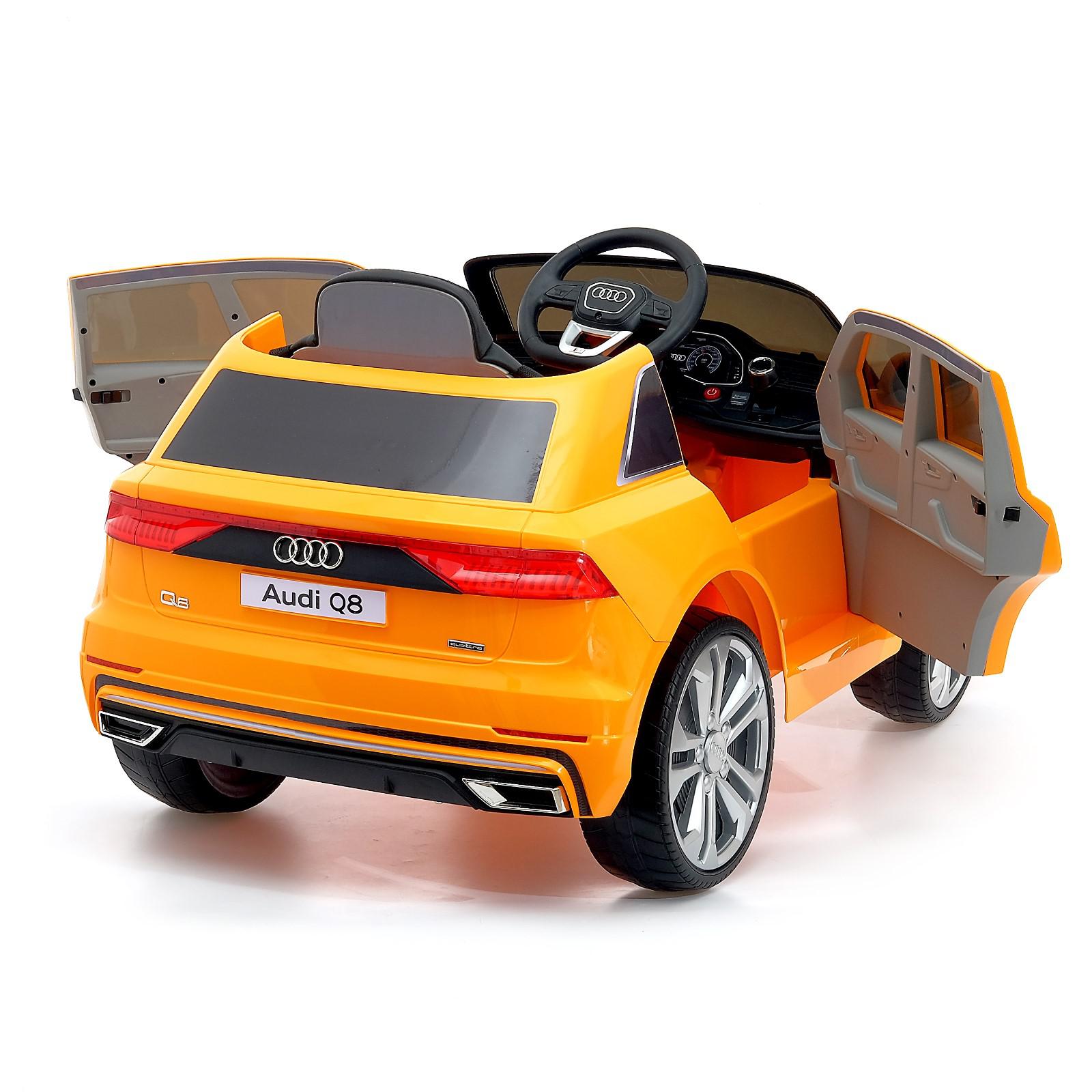Электромобиль Sima-Land Audi Q8 EVA колеса кожаное сидение цвет оранжевый - фото 3