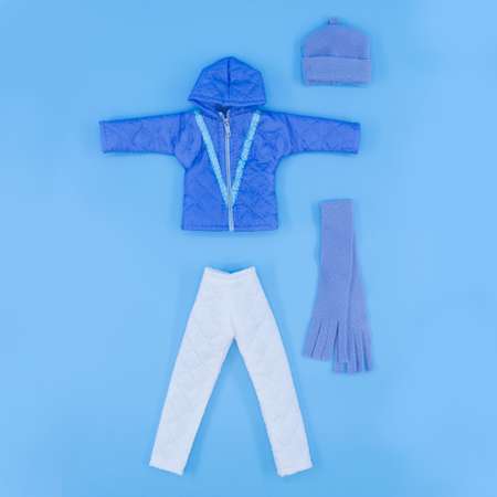 Комплект одежды Модница для куклы 29 см из синтепона 1404 синий