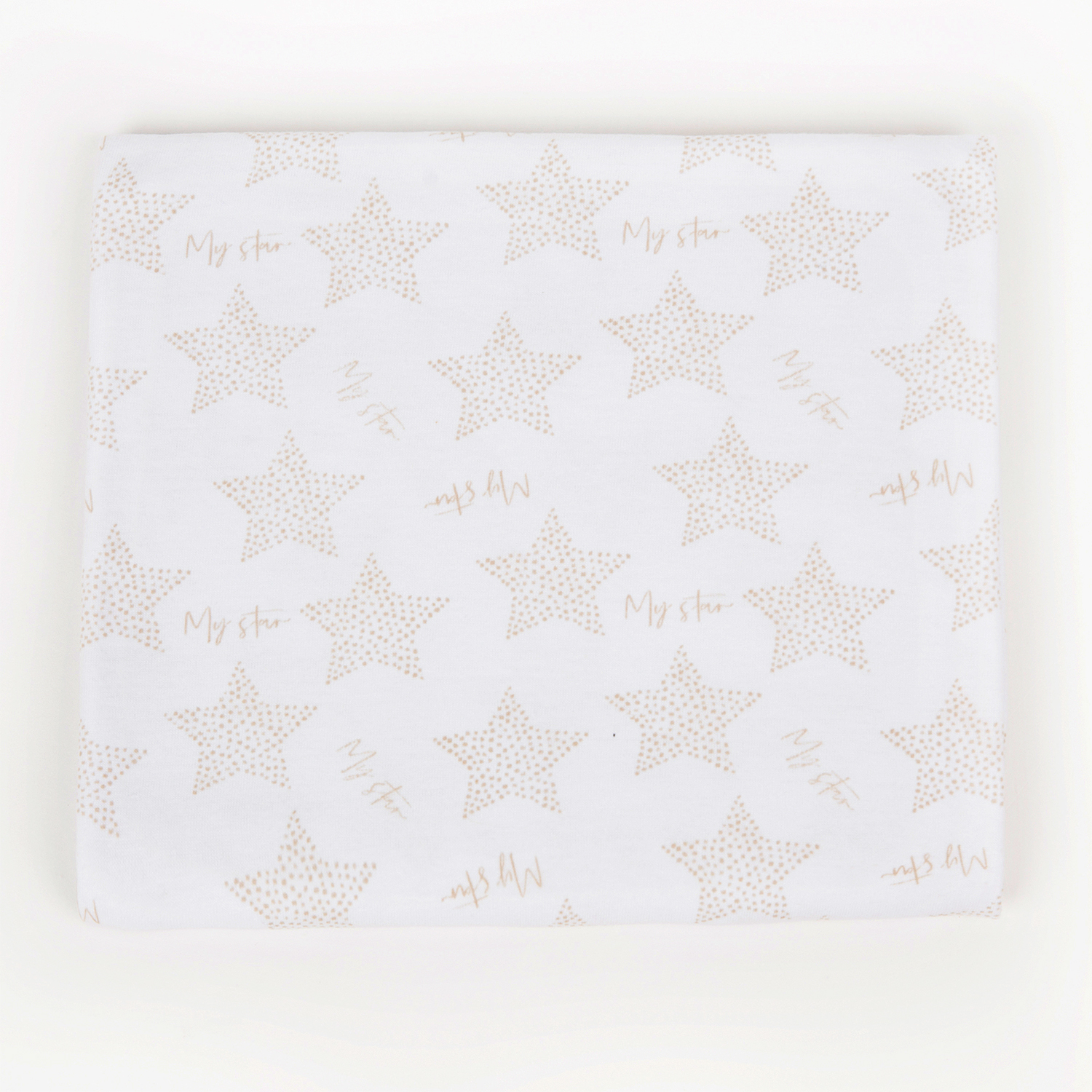 Пеленка трикотажная inlovery для новорожденных «Легкость» горошек/звезды бежевый 95х120 см 2 шт - фото 7