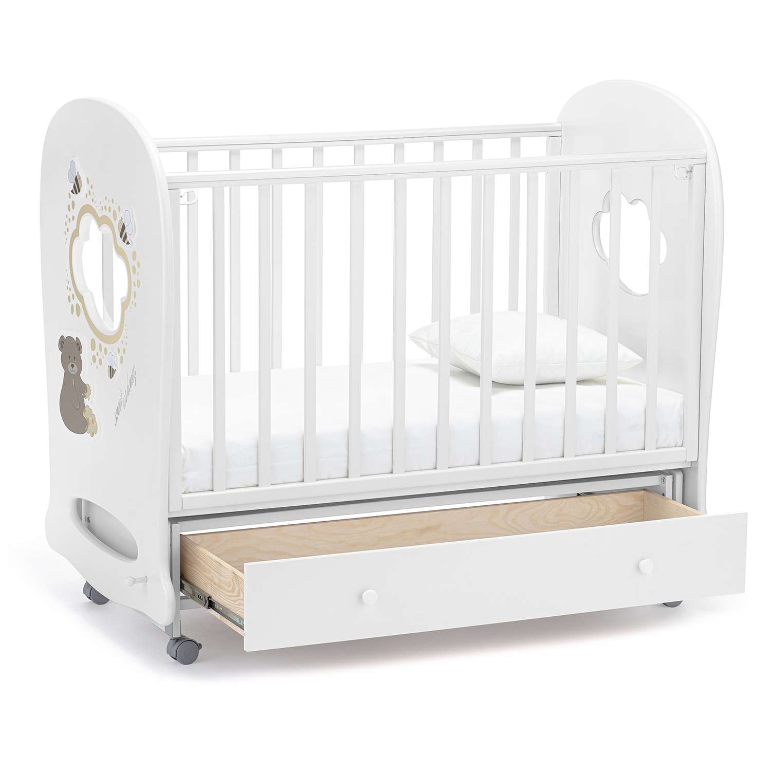 Детская кроватка Nuovita прямоугольная, поперечный маятник (белый) - фото 14