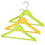 Вешалки-плечики VALIANT для детской одежды деревянные набор 3 шт 35х21х1.2 см зеленый/желтый