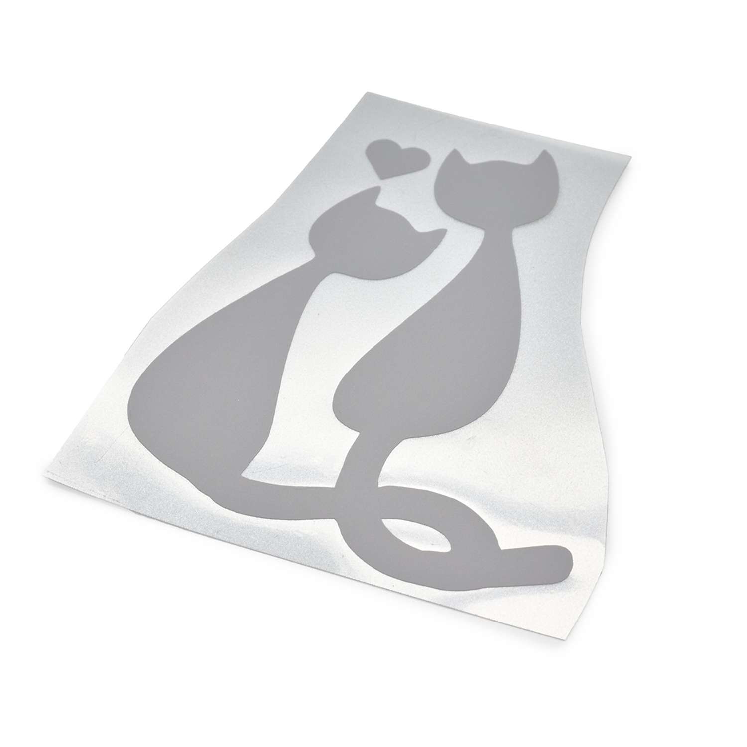Термоаппликация Айрис светоотражающая Кот и кошка 8х6.4 см для одежды сумок рюкзаков 1 шт - фото 2