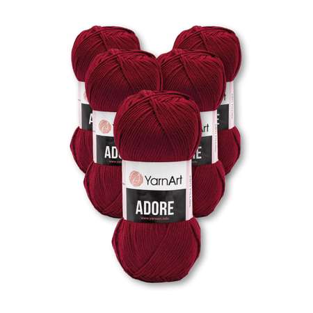 Пряжа для вязания YarnArt Adore 100 гр 280 м акрил с эффектом анти-пиллинга 5 мотков 353 бордо