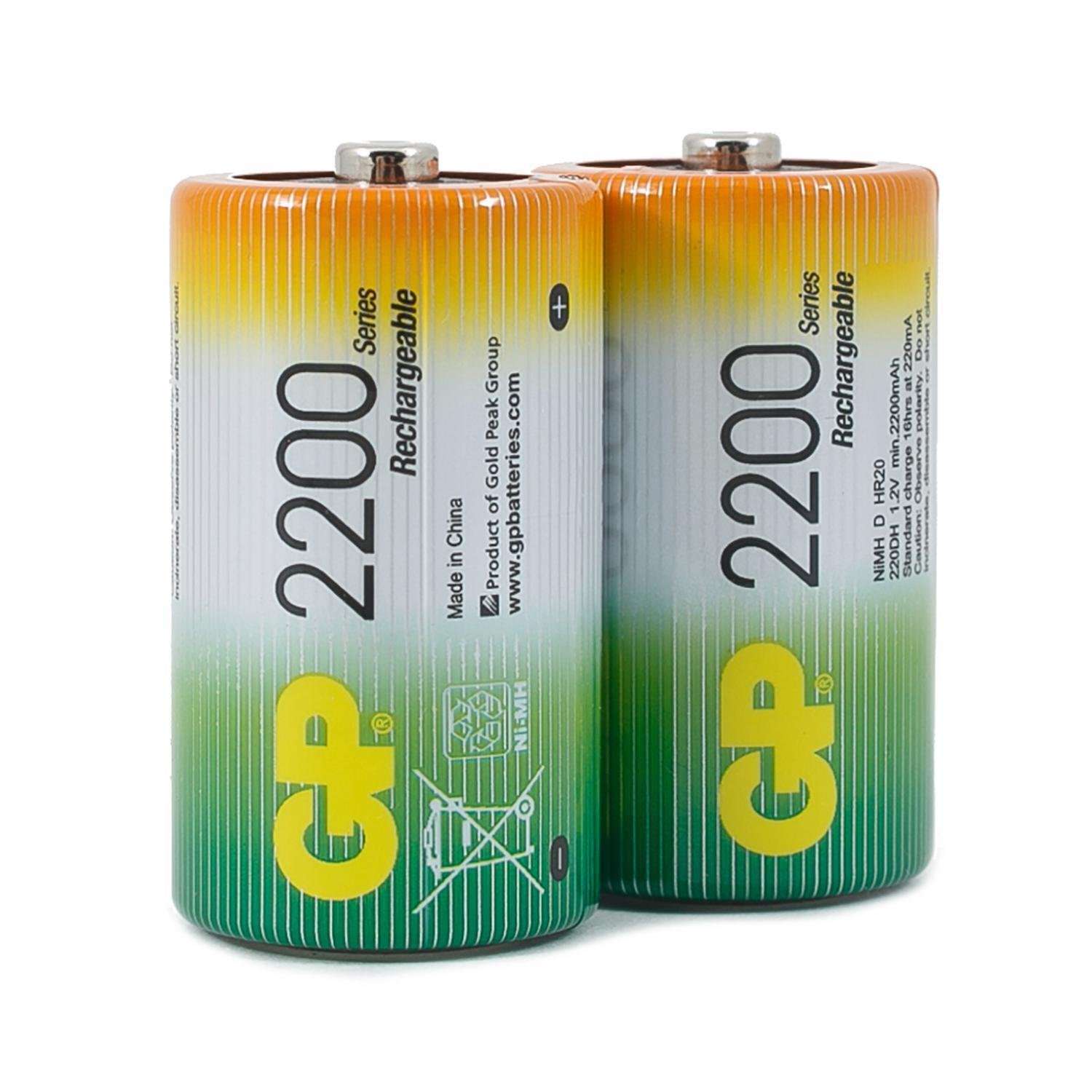 Аккумулятор GP D HR20 2200mAh 2шт GP 220DH-2CR2 - фото 6