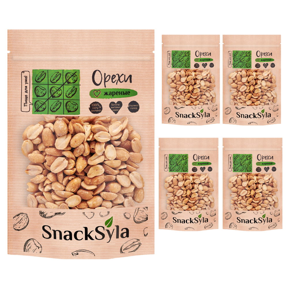 Орехи Snacksyla SnackSyla Арахис жареный с солью крупный 5 шт по 100 - фото 1