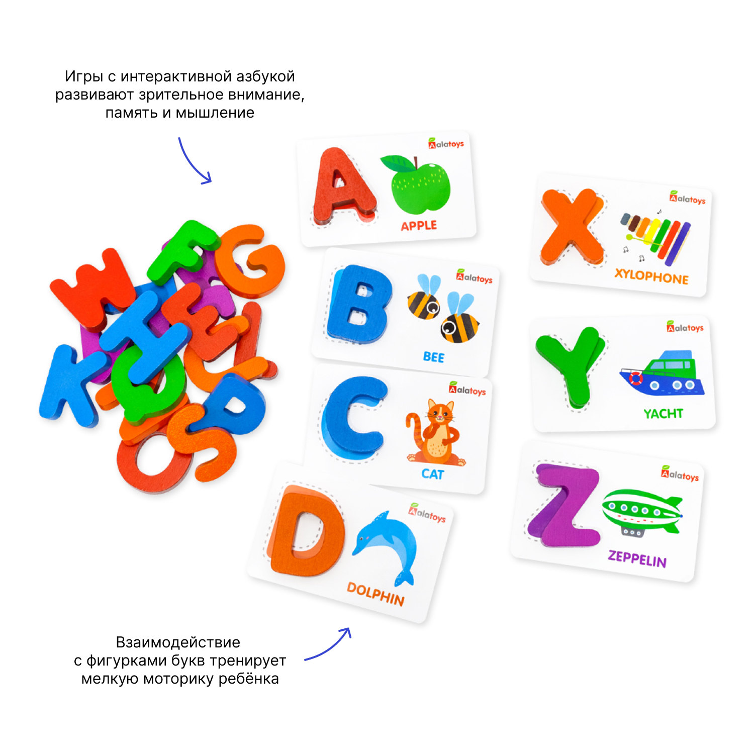 Головоломка Alatoys Интерактивная азбука Буквы и слова английский алфавит  ДМРАИ09 купить по цене 9 ₽ в интернет-магазине Детский мир