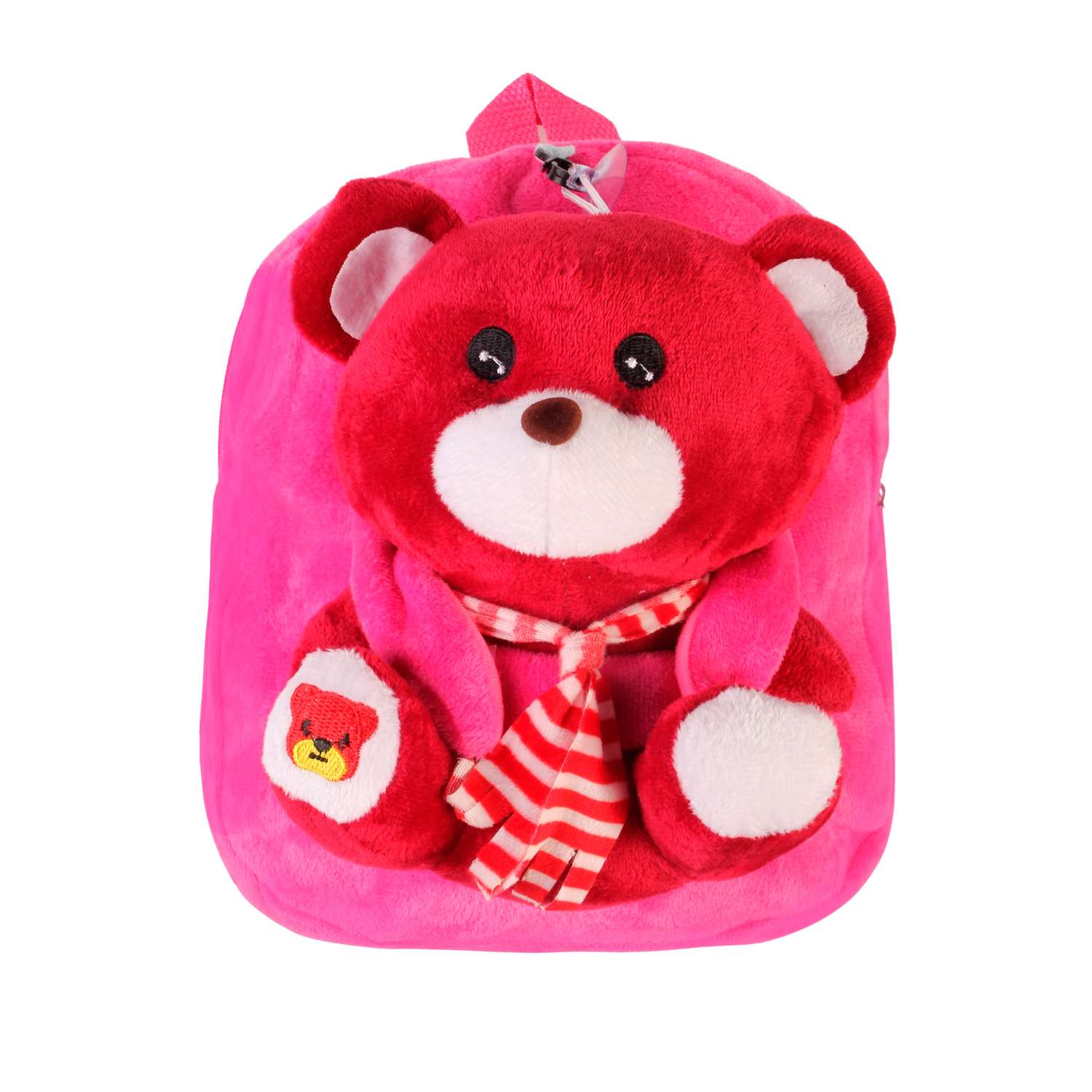 Рюкзак с игрушкой Little Mania фуксия Мишка бордовый - фото 1