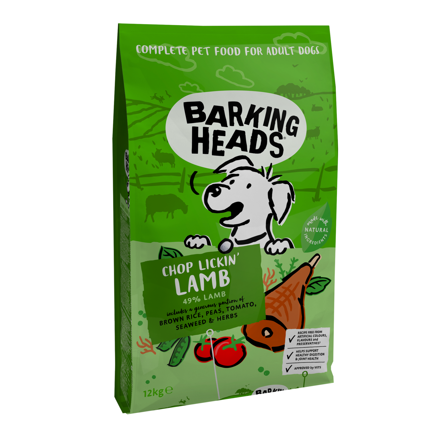 Корм для собак Barking Heads 12кг Мечты о ягненке ягненок с рисом сухой - фото 1