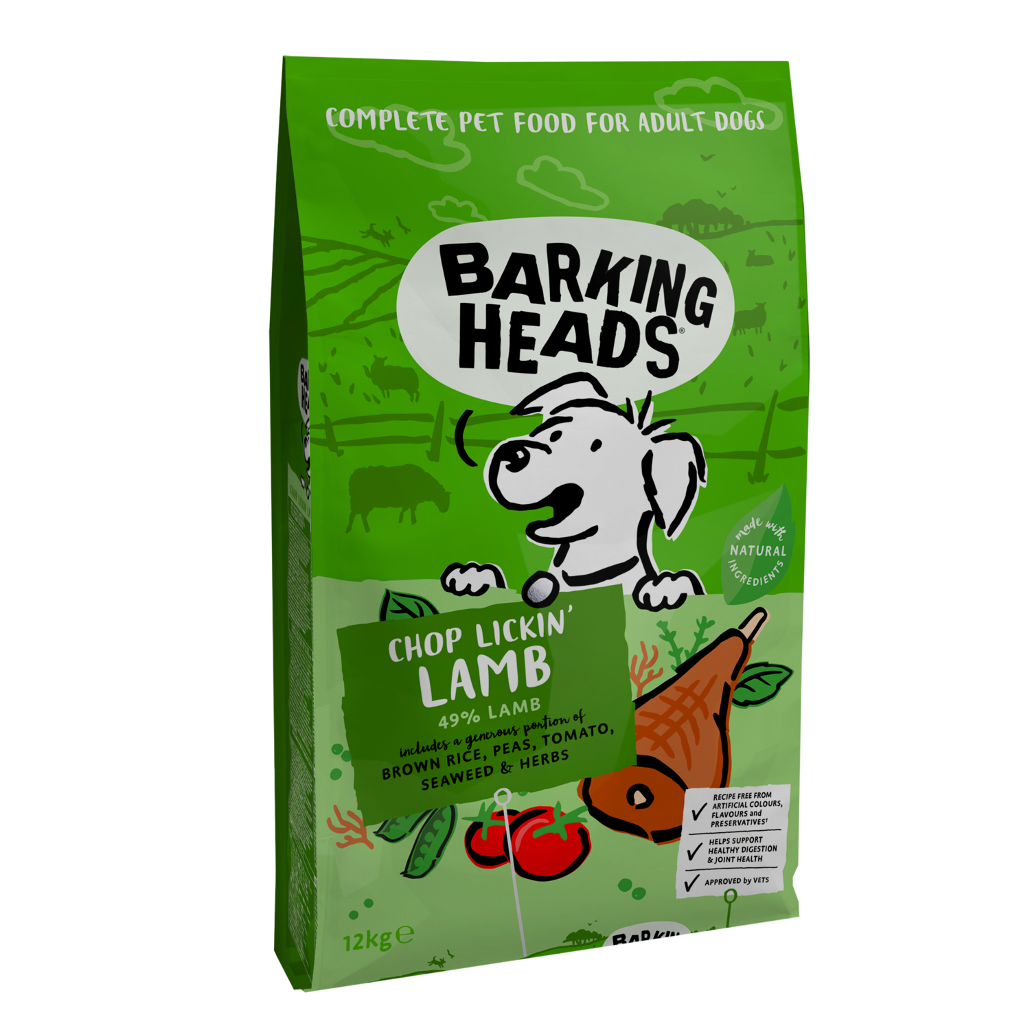 Корм для собак Barking Heads 12кг Мечты о ягненке ягненок с рисом сухой - фото 1