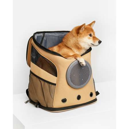 Переноска-рюкзак для собак Зоозавр OS Бежевый SS22PCA17