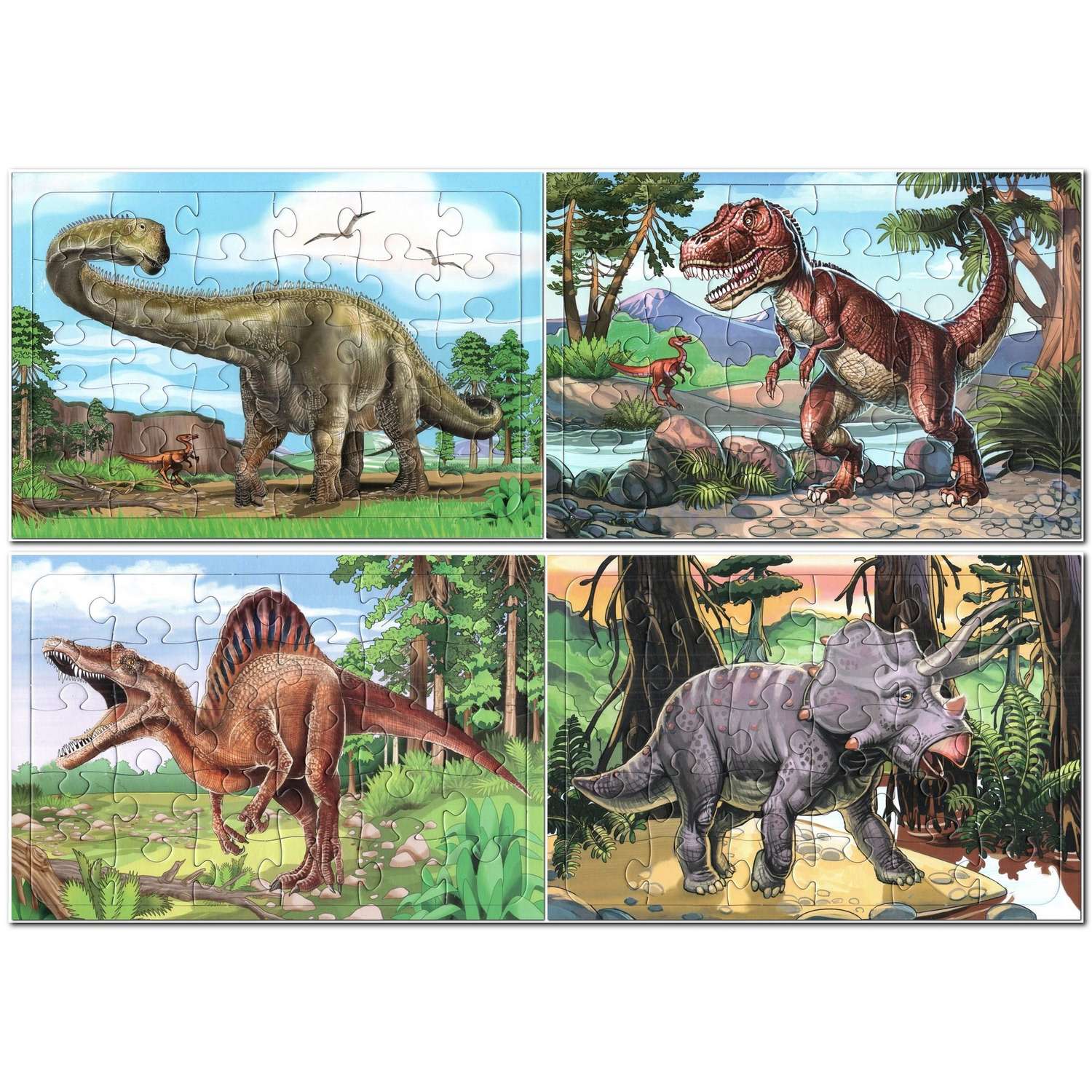 Комплект пазлов Лада Динозавры 4 шт - фото 1