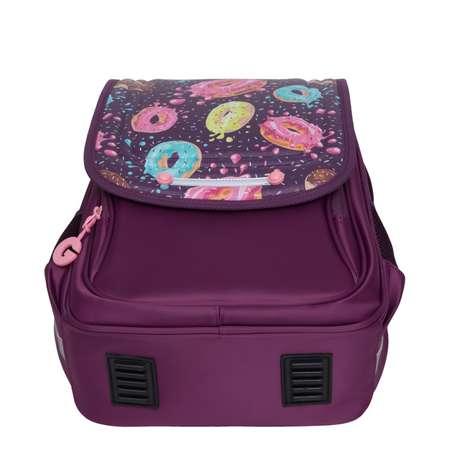 Рюкзак школьный Grizzly Пончики Фиолетовый RAk-090-3/1