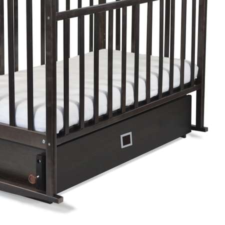 Детская кроватка СКВ Митенька прямоугольная, поперечный маятник (венге)