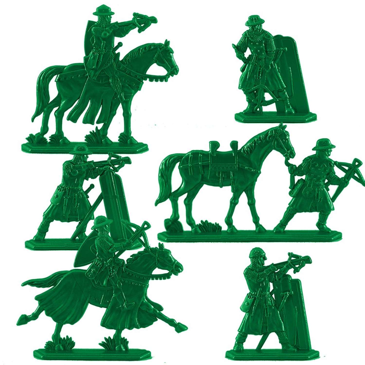 Набор солдатиков Воины и Битвы Тевтонский Орден Арбалетчики цвет зеленый - фото 1