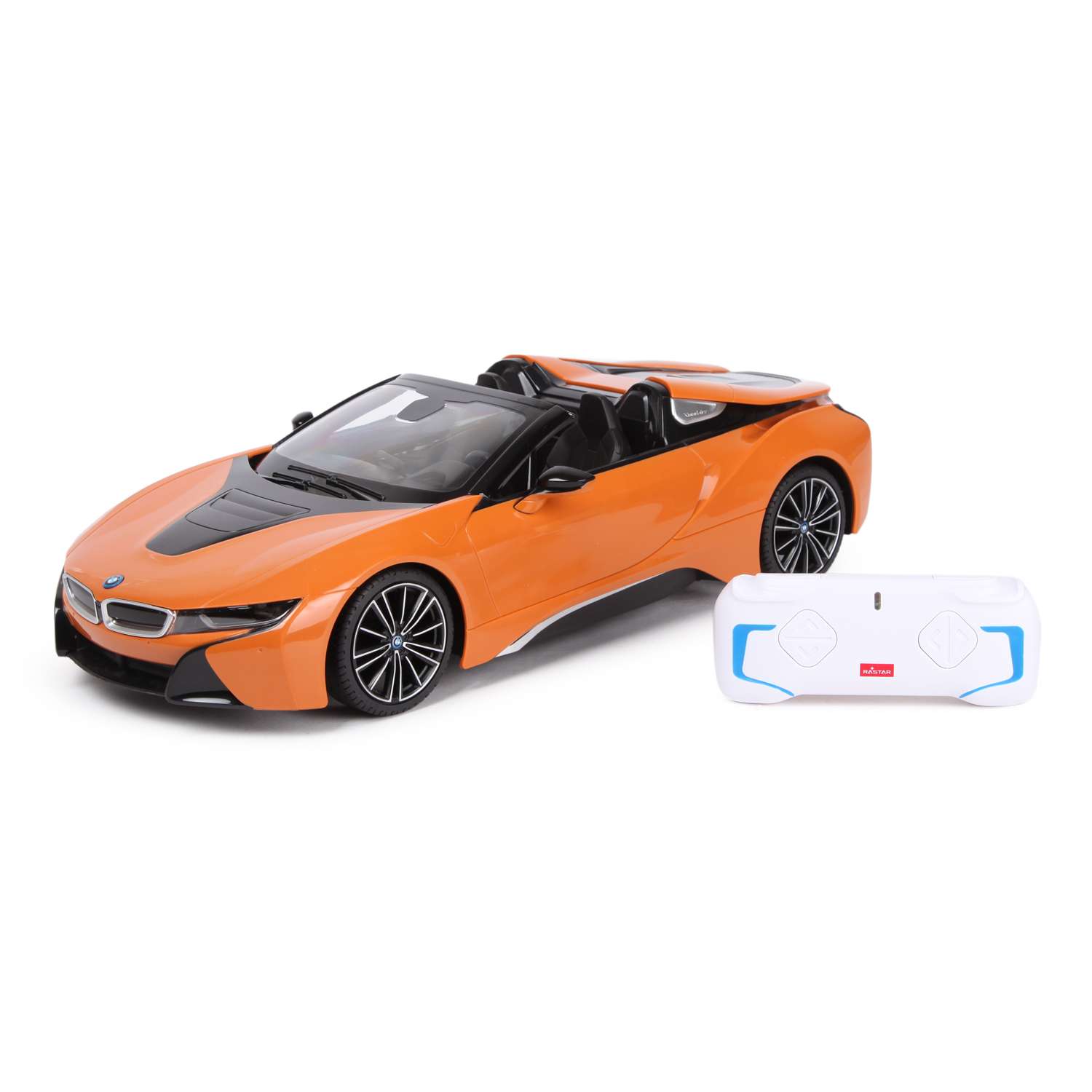 Машина Rastar РУ 1:12 BMW i8 Roadster Оранжевая 95500 - фото 1