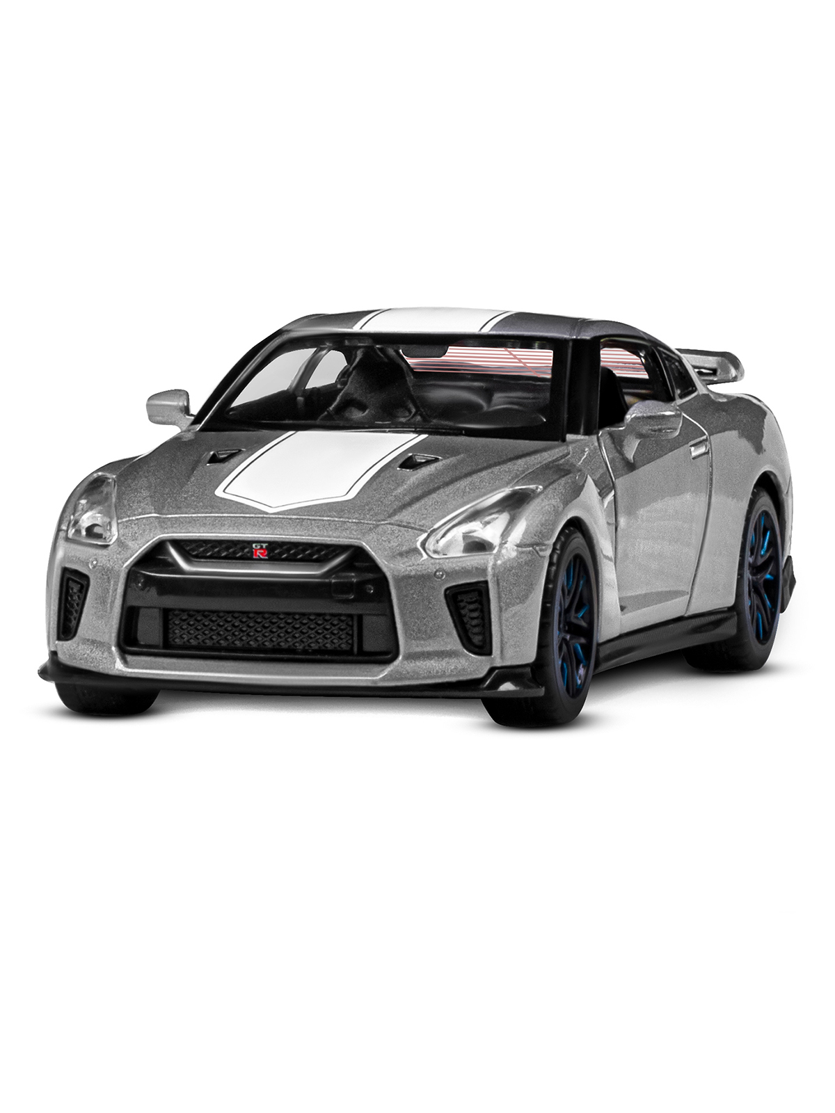 Автомобиль АВТОпанорама Nissan GT R R35 1:32 серый JB1251546 - фото 9