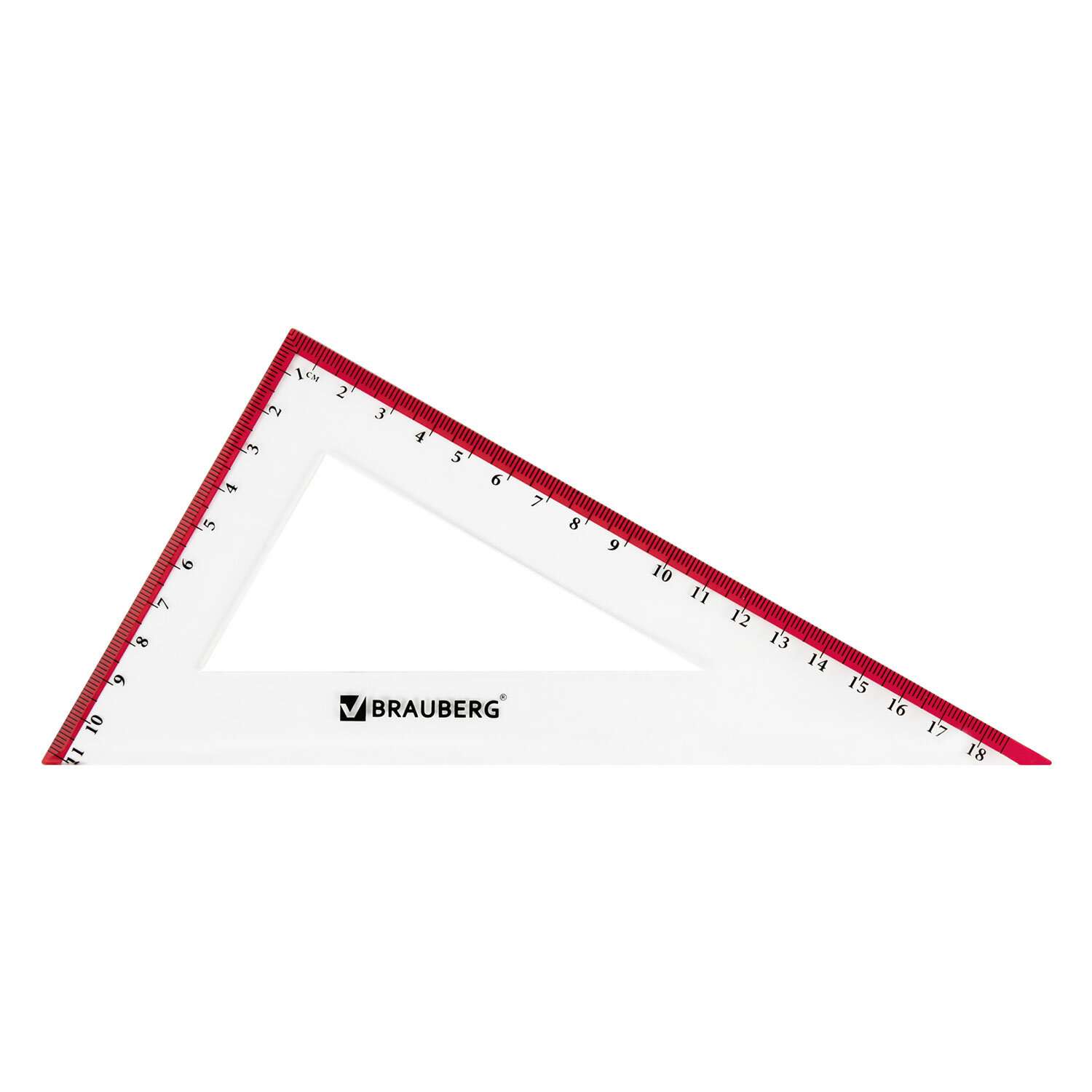Чертежный набор Brauberg для школы по геометрии большой линейка 30 см 2 треугольника и транспортир - фото 7
