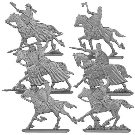 Набор солдатиков Воины и Битвы Конные сержанты цвет серебро