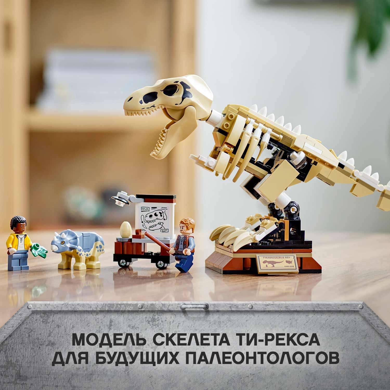 Конструктор LEGO Jurassic World Скелет тираннозавра на выставке 76940 - фото 4