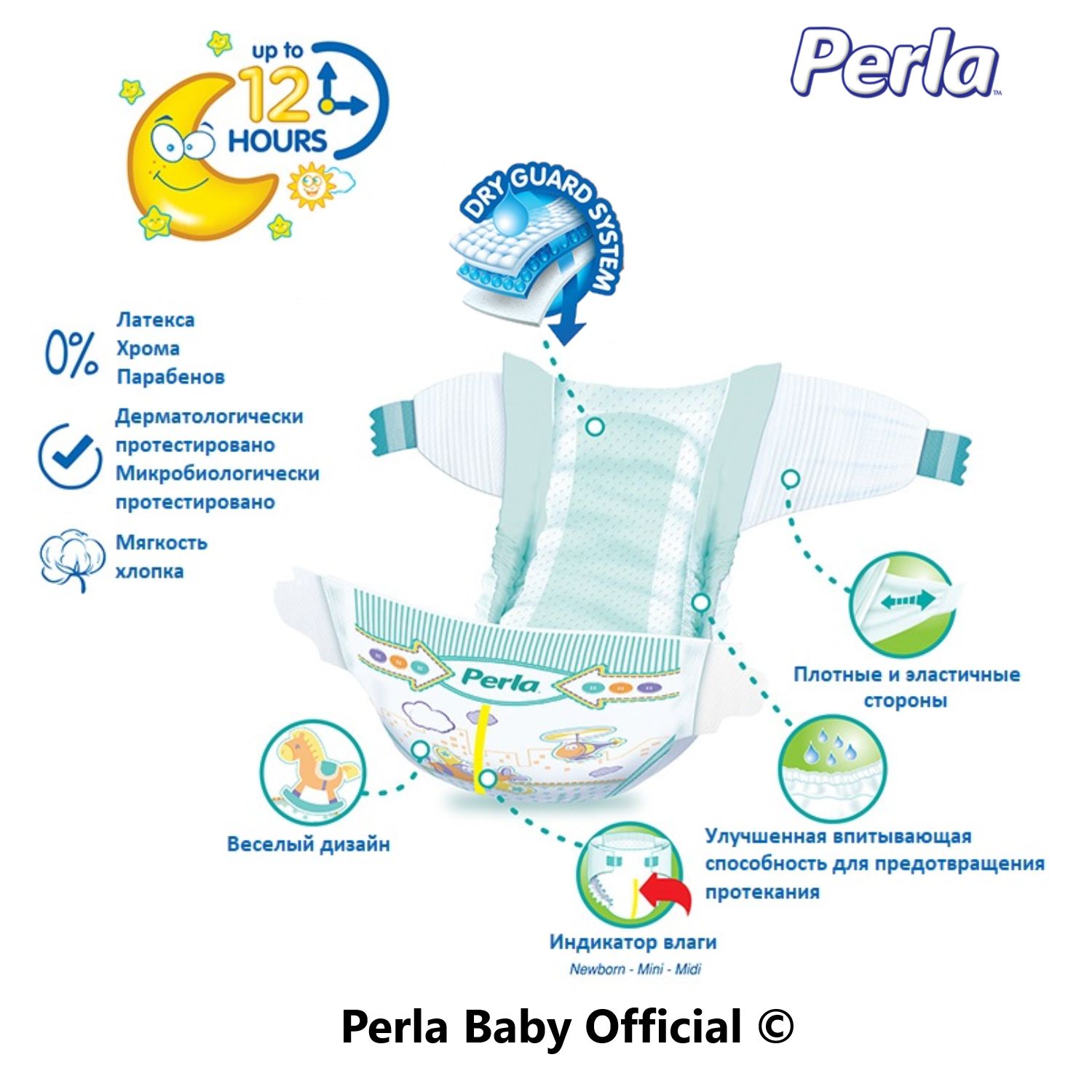 Подгузники Perla CP MEGA NEWBORN 68 шт 2-5 кг - фото 7