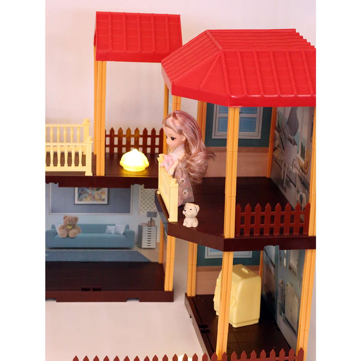 Кукольный домик SHARKTOYS 2 этажа со светом 11500005 - фото 9