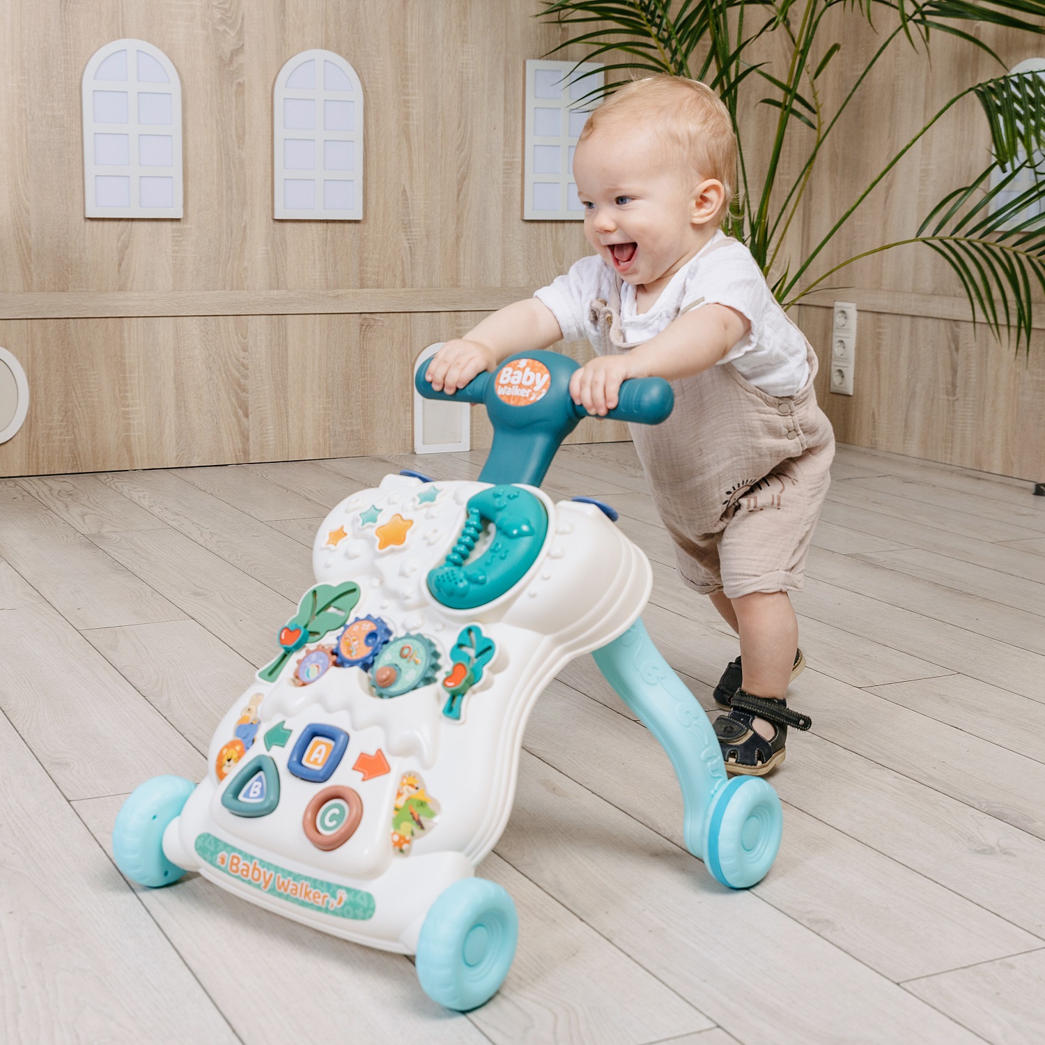 Ходунки-каталка BabyCare Spider развивающие бирюзовые - фото 11