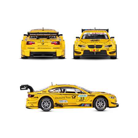 Машинка металлическая АВТОпанорама игрушка детская BMW M3 DTM 1:32 желтый