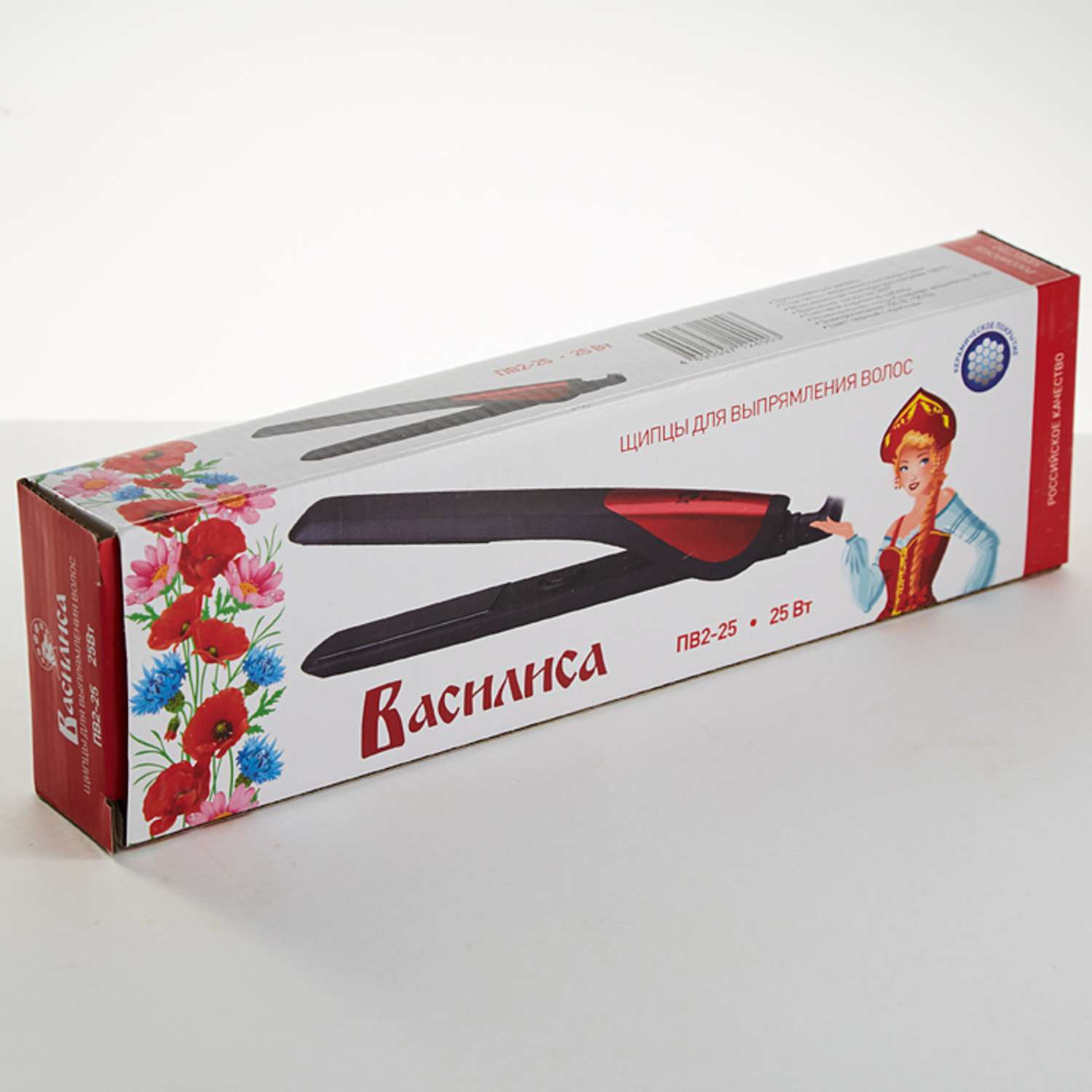 Щипцы для выпрямления волос Василиса ПВ2-25 черный с красным - фото 2