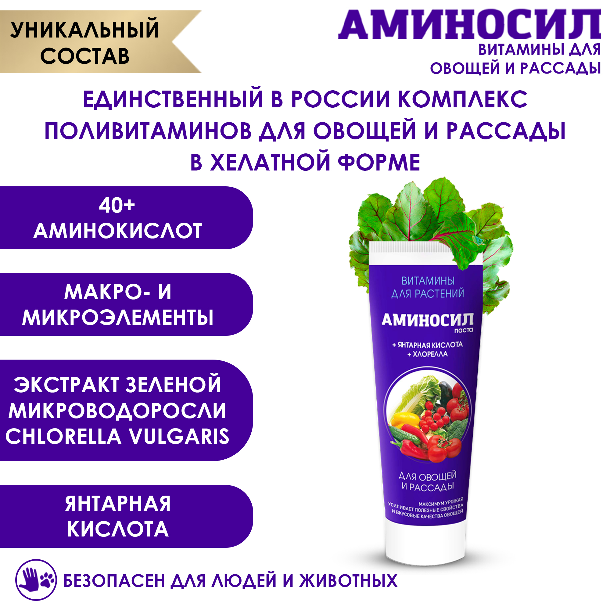 Витамины для овощей Аминосил паста 250 мл купить по цене 581 ₽ в  интернет-магазине Детский мир