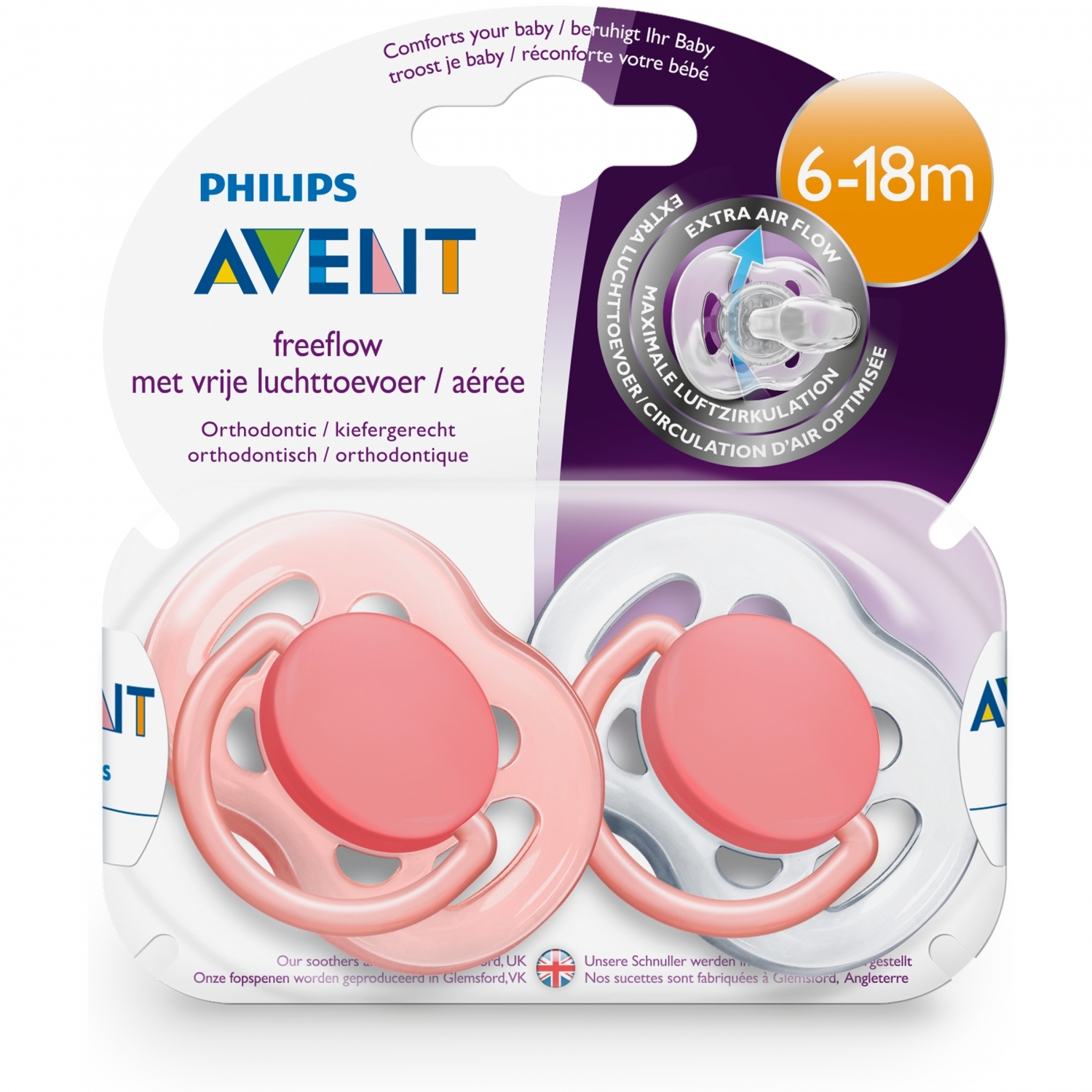 Пустышка Philips Avent Freeflow 6-18 мес 2 шт SCF178/28 - фото 4